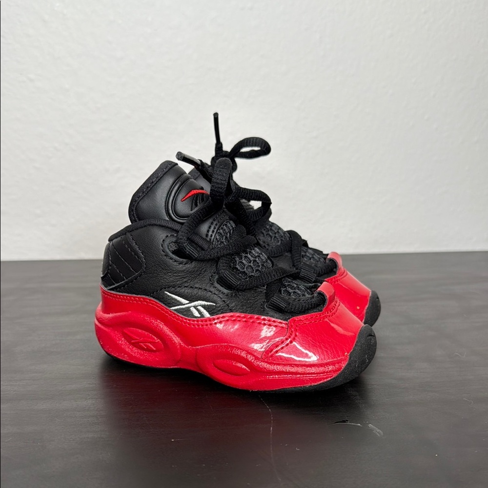 Reebok Kids Question Mid Red and Black Sneakers